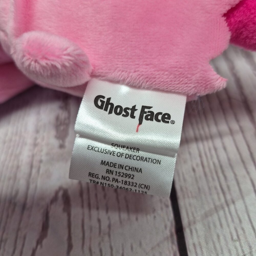 CultureFly Ghost Face Pink Dog Toy Plush Squeaker 9” Limited Edition - Picture 3 of 5